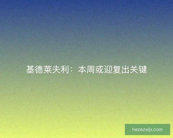 基德莱夫利：本周或迎复出关键