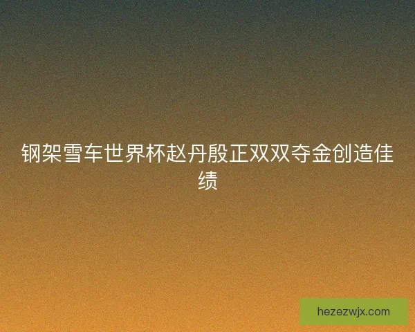 钢架雪车世界杯赵丹殷正双双夺金创造佳绩