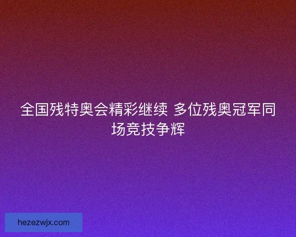 全国残特奥会精彩继续 多位残奥冠军同场竞技争辉