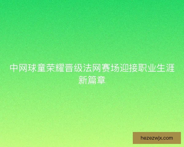 中网球童荣耀晋级法网赛场迎接职业生涯新篇章